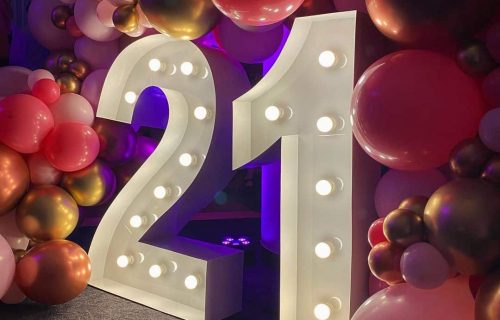 Light Up Numbers Hire - Light Up Birthday & Anniversary Rustic Numbers Hire